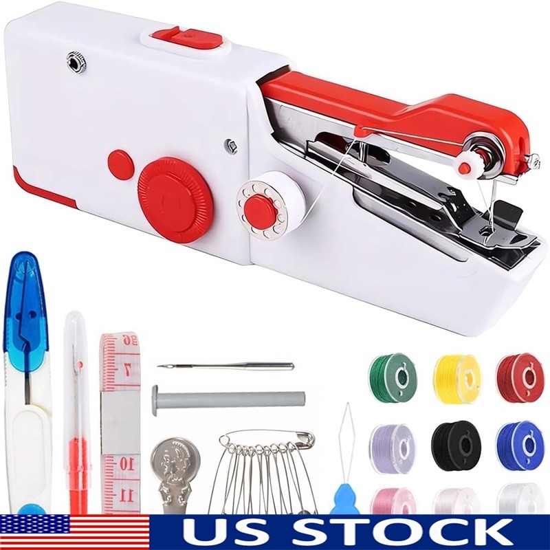 Portable Handheld Sewing Machine Mini Easy Use Beginners All Fabric DIY Projects