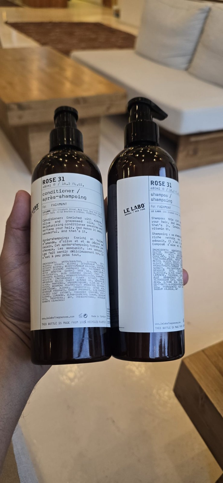 Le Labo Rose 31 Shampoo & Conditioner | Jumbo 480ml Bundle | NEW Without Box | R