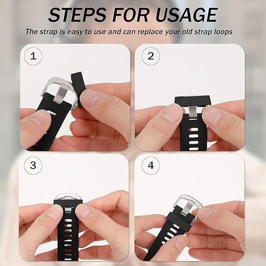 10-Pack Watch Strap Band Hoop Silicone Loop Retainer Buckle Holder Ring Keeper