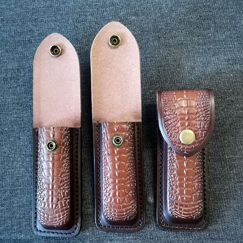 NEW HAND MADE PURE LEATHER SHEATH FOR 5" FOLDING KNIFE & OTHER TOOLS