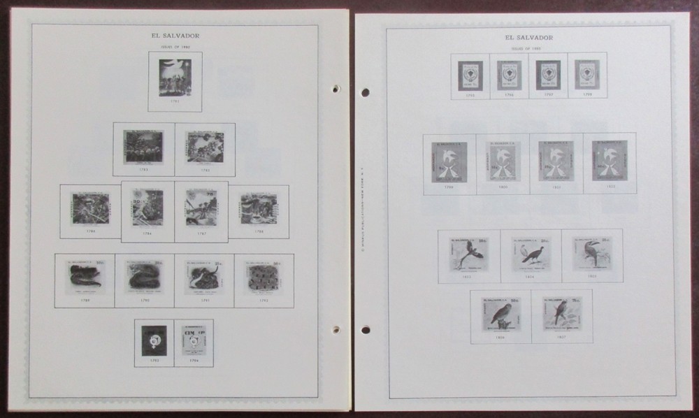 El Salvador: Clean Set of Unused Minkus Supreme Global Pages to 1982