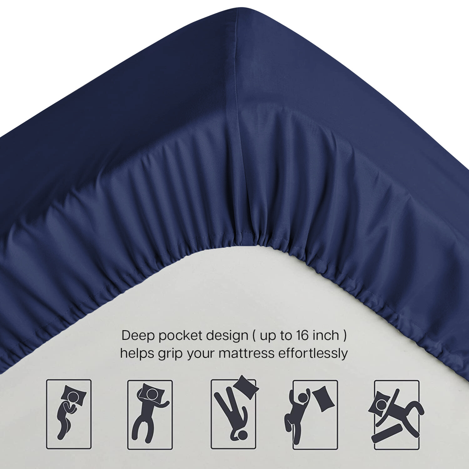 Fitted sheet King Size 16” Deep Pocket Easy Care Breathable Elastic Bed Sheets