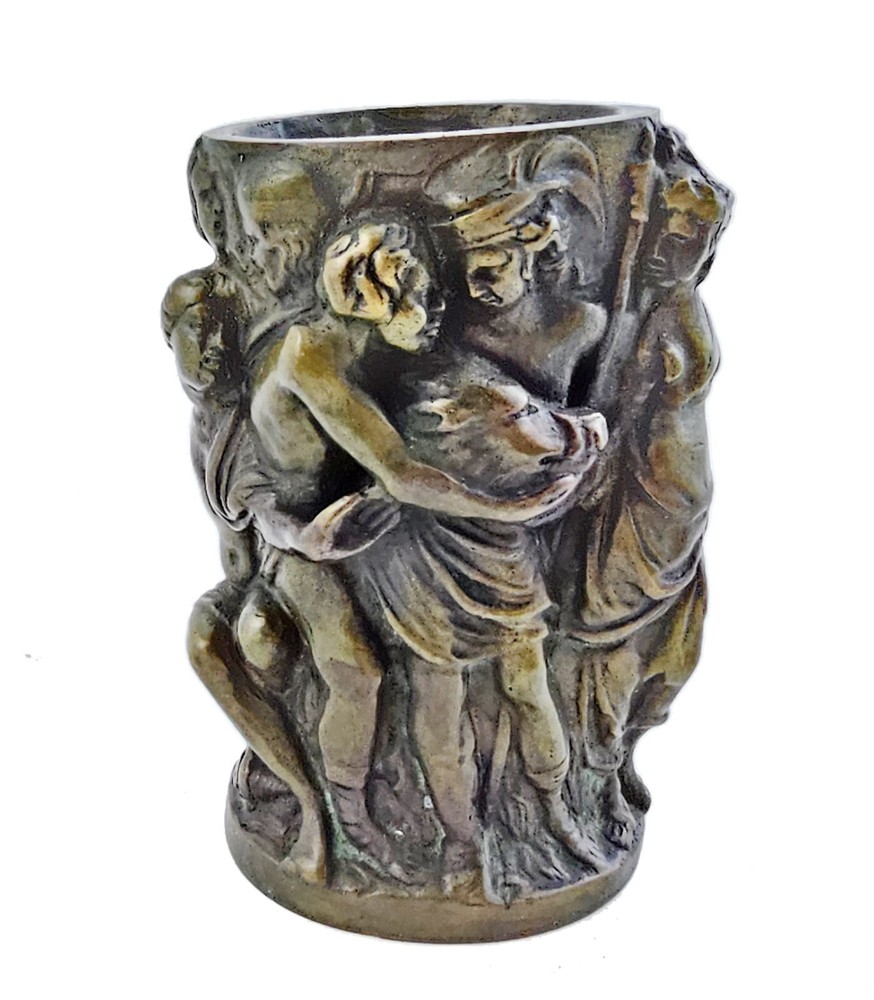 Solid Bronze Figural Greek Vase - Small Bronze Vase