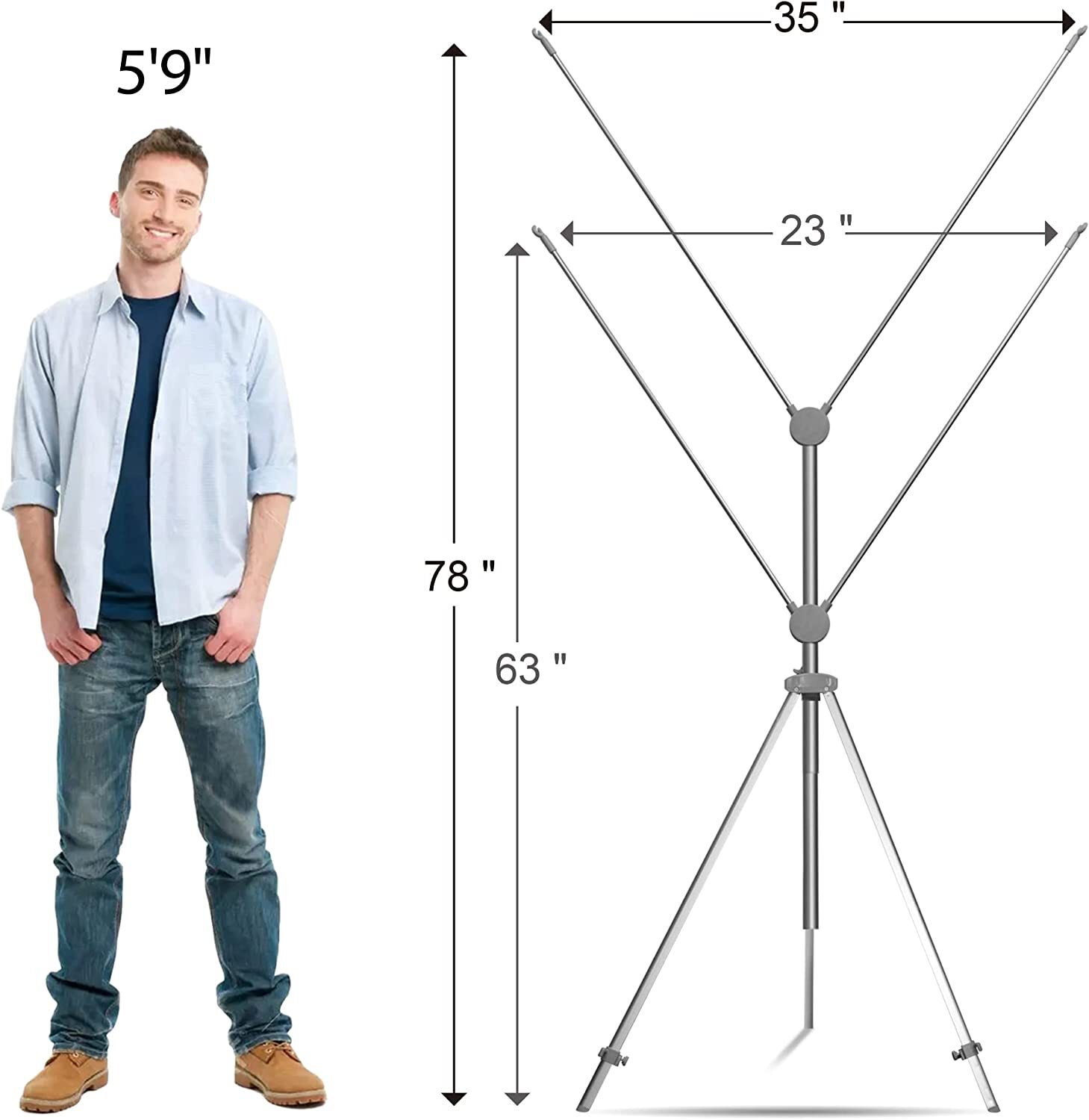 Anley Adjustable X Banner Stand with Travel Bag Fits 23"x63" to 35"x 78" Banner