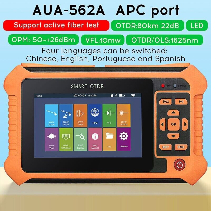 1625nm AUA562A APC OTDR Optical Time Domain Reflectometer For Active Fiber Test