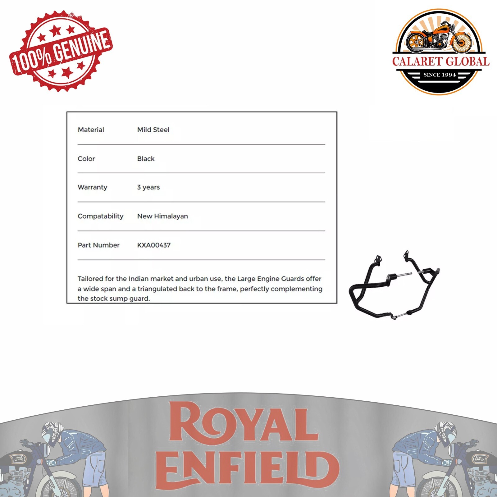 ACCESSORIES FOR ROYAL ENFIELD NEW HIMALAYAN 450 LARGE ENGINE GUARD PROTECTION