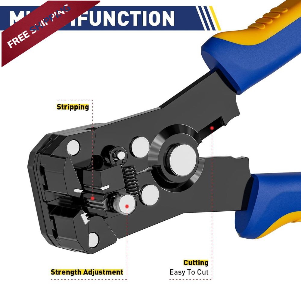 haisstronica Self-Adjusting Wire Automatic Stripper, Blue and Yellow