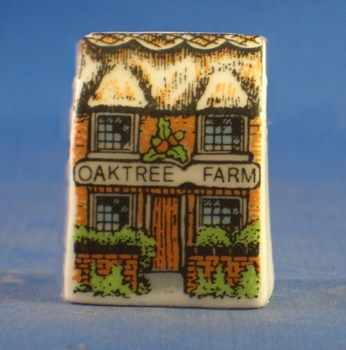 Birchcroft Miniature House Shaped Thimble -- Oak Tree Farm