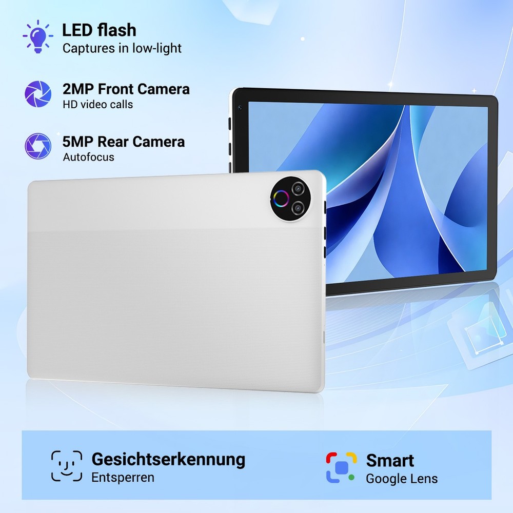 10.1 inch Android 15 Tablets IPS HD Octa-Core 16+32GB Dual Camera Touchscreen
