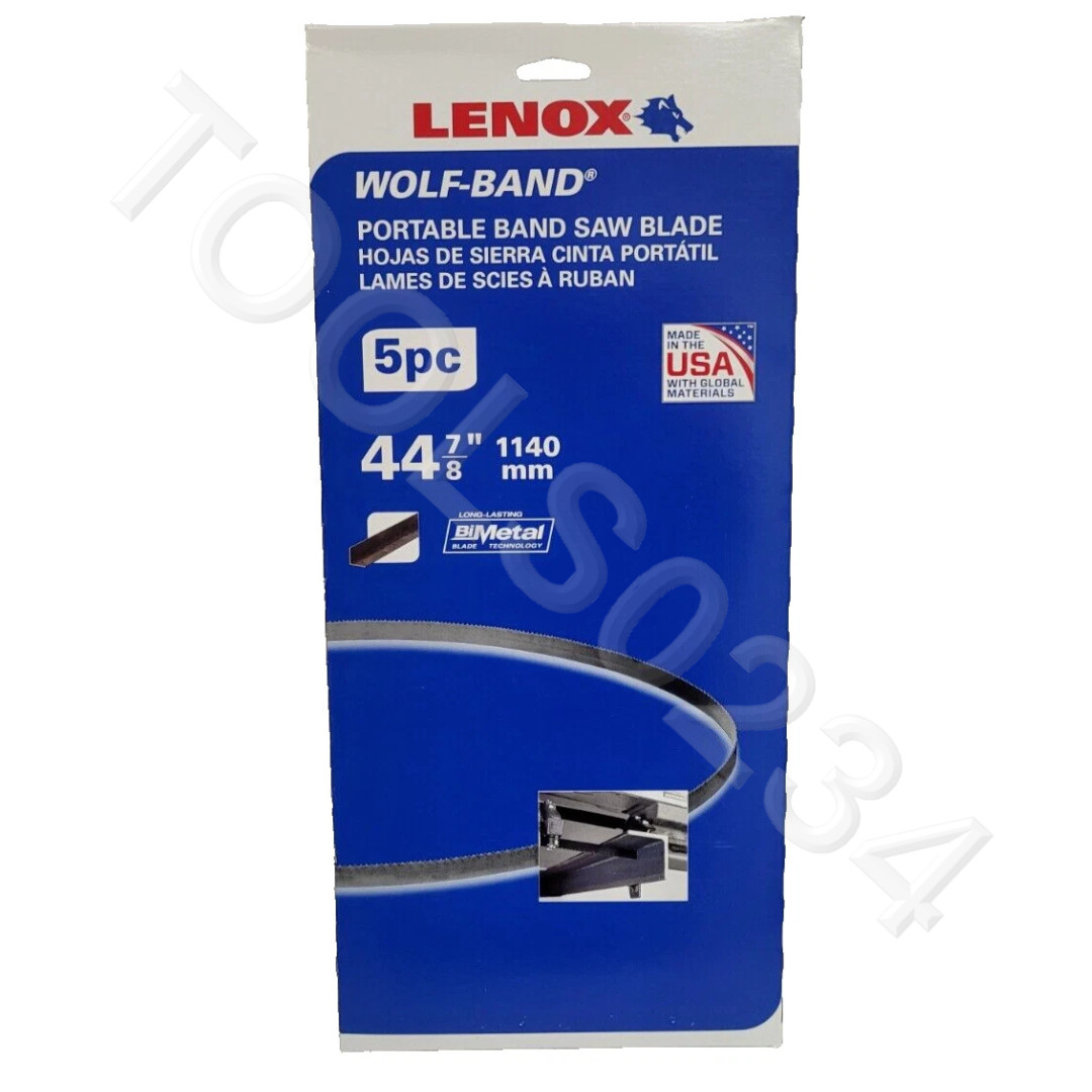 44-7/8" x 1/2 x 10/14 TPI Band Saw Blade Lenox Wolfband 8009838PW10145 Pack of 5