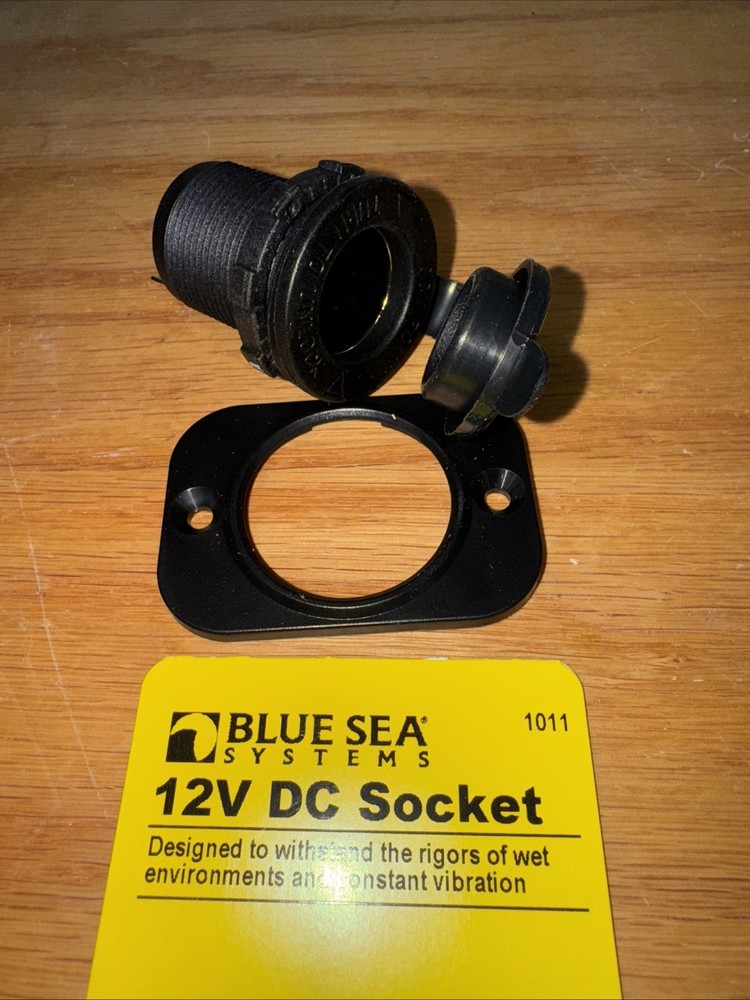 Blue Sea Systems Boat Dash Power Socket 1011 | 12V Receptacle Black Locking