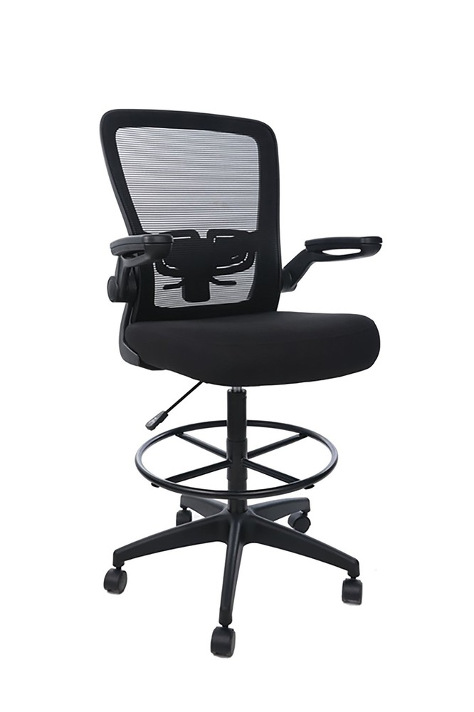 Boss Black Mesh, Flip Arm, Stool MODEL # B16366BK-BK
