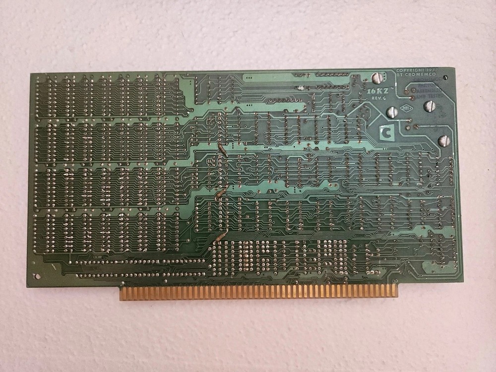 1977 Cromemco 16KZ Dynamic RAM S-100 Board Rev C
