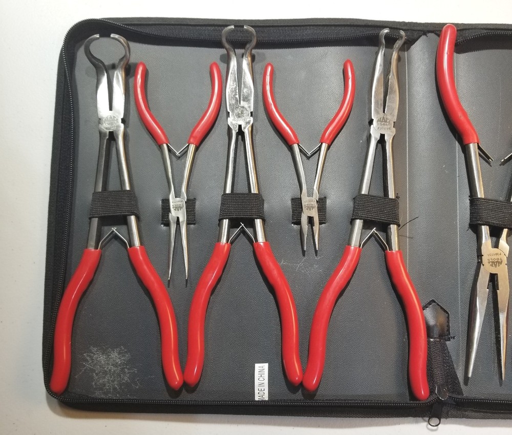 MAC Tools 10 pc Plier Set Red Handle Soft Case