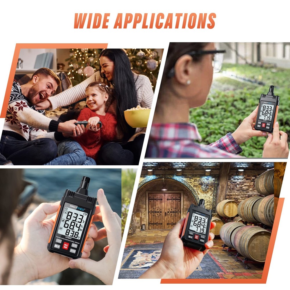 Protmex HT607 Temperature Humidity Meter High Precision Digital Hygrometer...