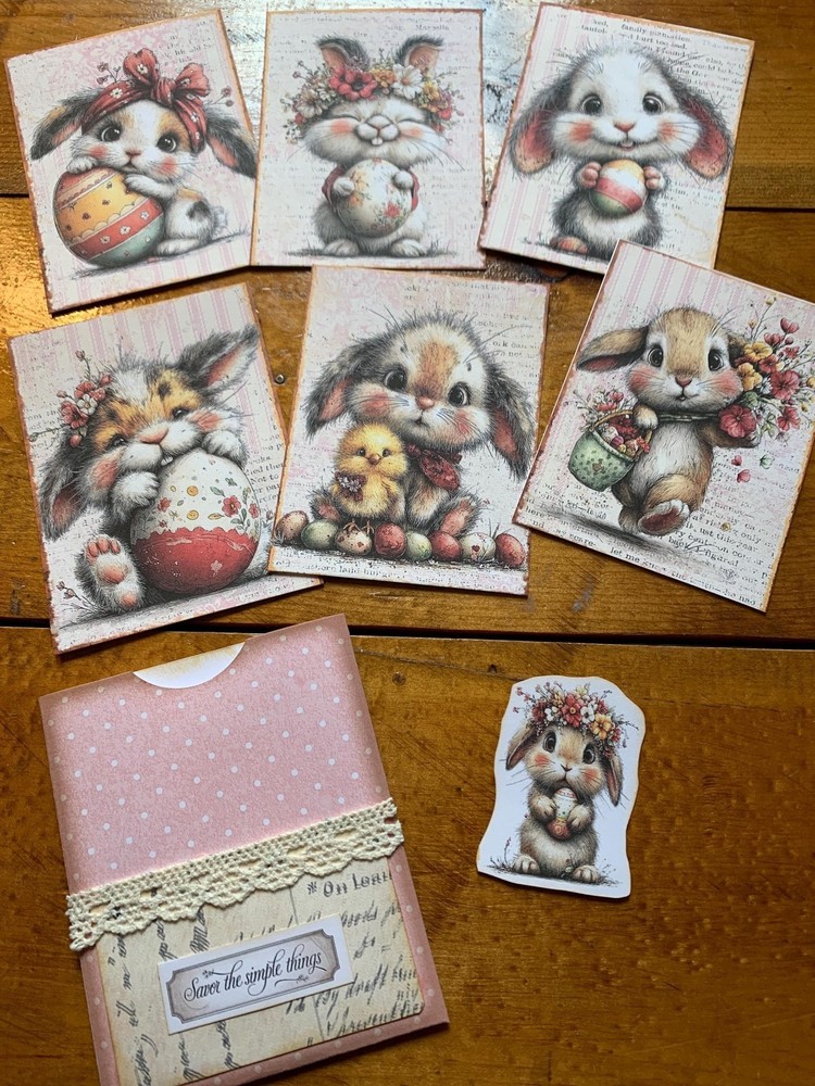 Easter Bunnies Junk Journal Pocket