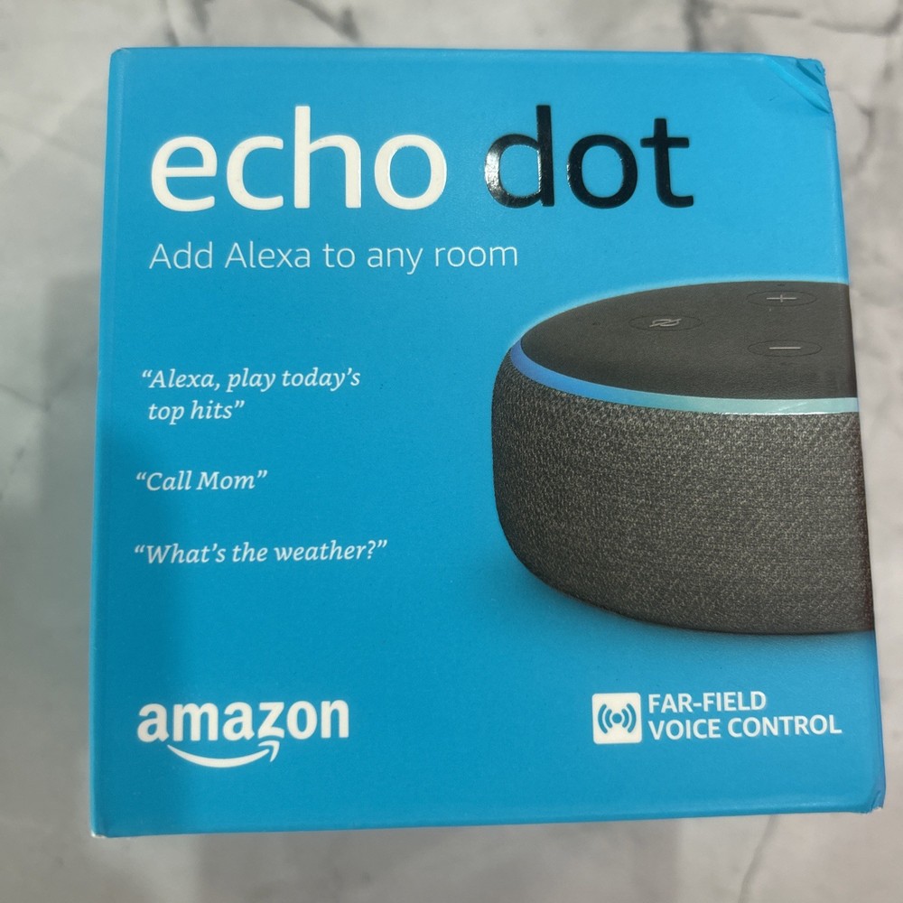 Amazon Echo Dot (3rd Generation) Smart Speaker - Charcoal, New Factory Sealed