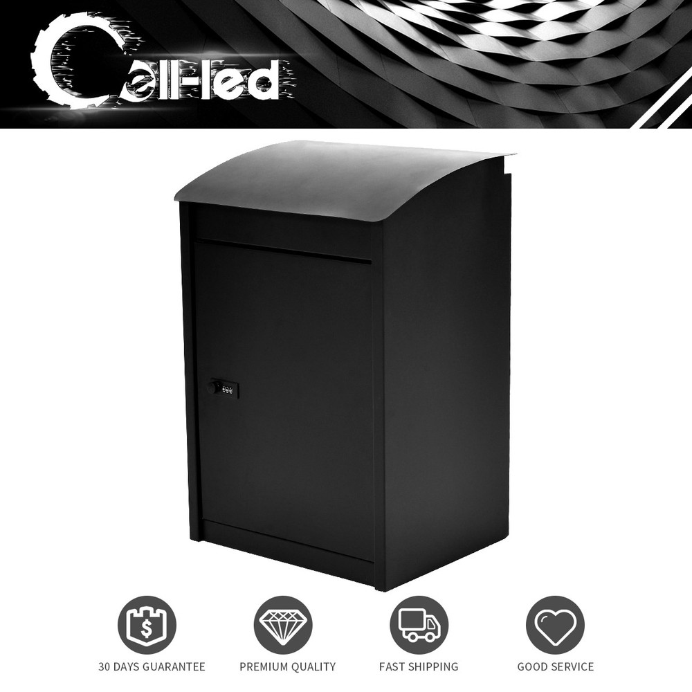 Lockable Home Drop Container 16.5 x13.8 x25.4" Secure Delivery Box w/ Coded Lock