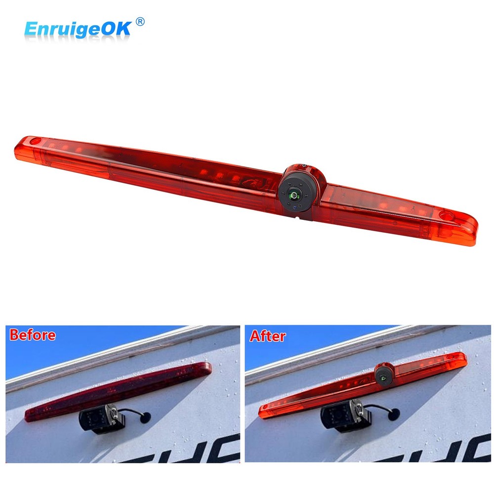 EnruigeOK Surface Mounted 3rd Brake Light Backup Camera Universal for Vans RVs