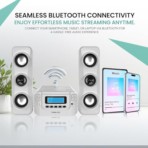 Stereo Shelf Systems Compact CD Shelf System with Digital FM Stereo White