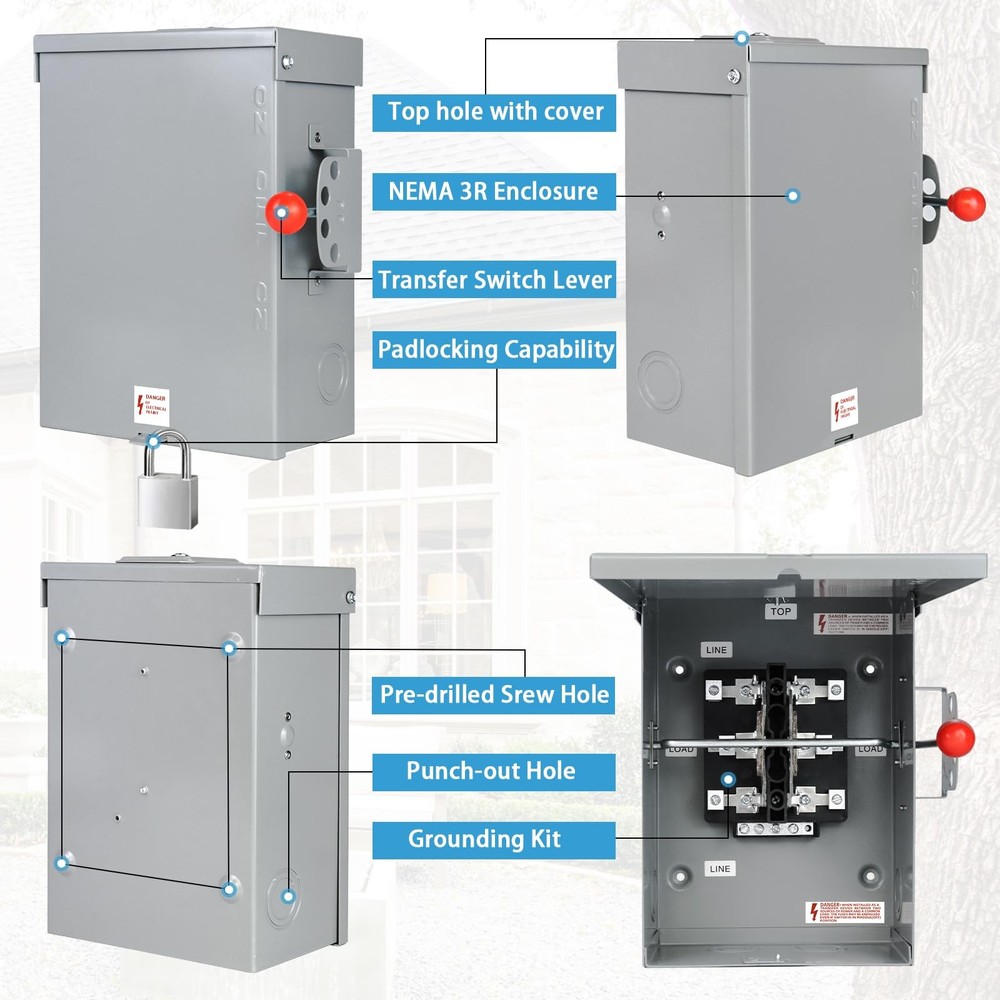 100A Manual Transfer Switch for Generator, Generator Transfer...