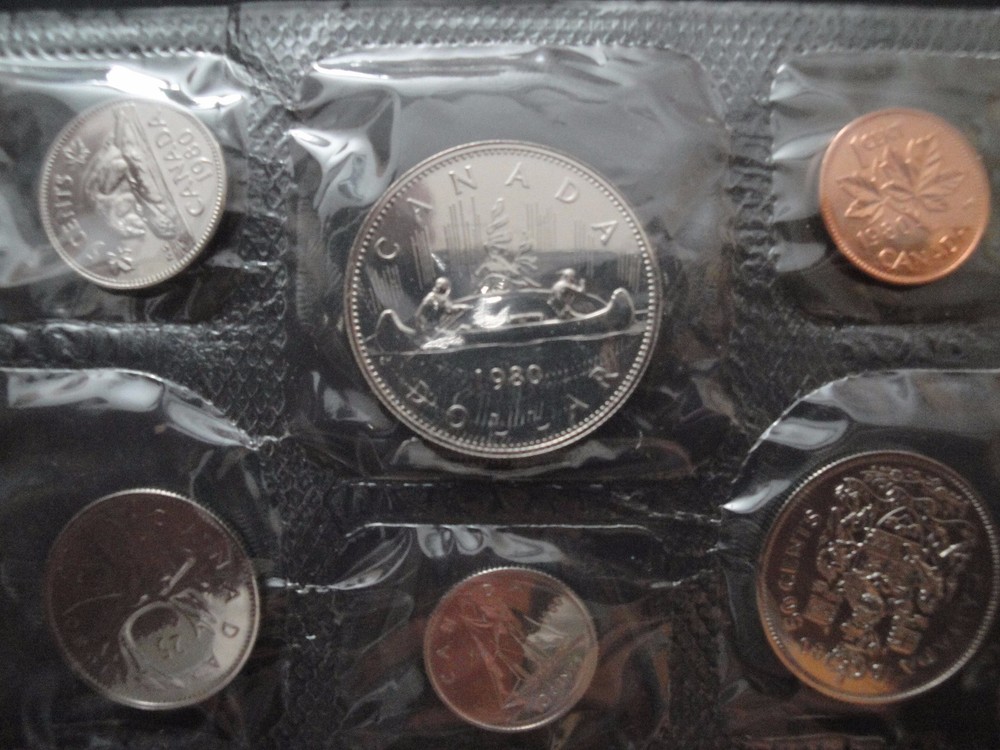 1980 Canada Uncirculated Proof Like Set - in envelop & COA