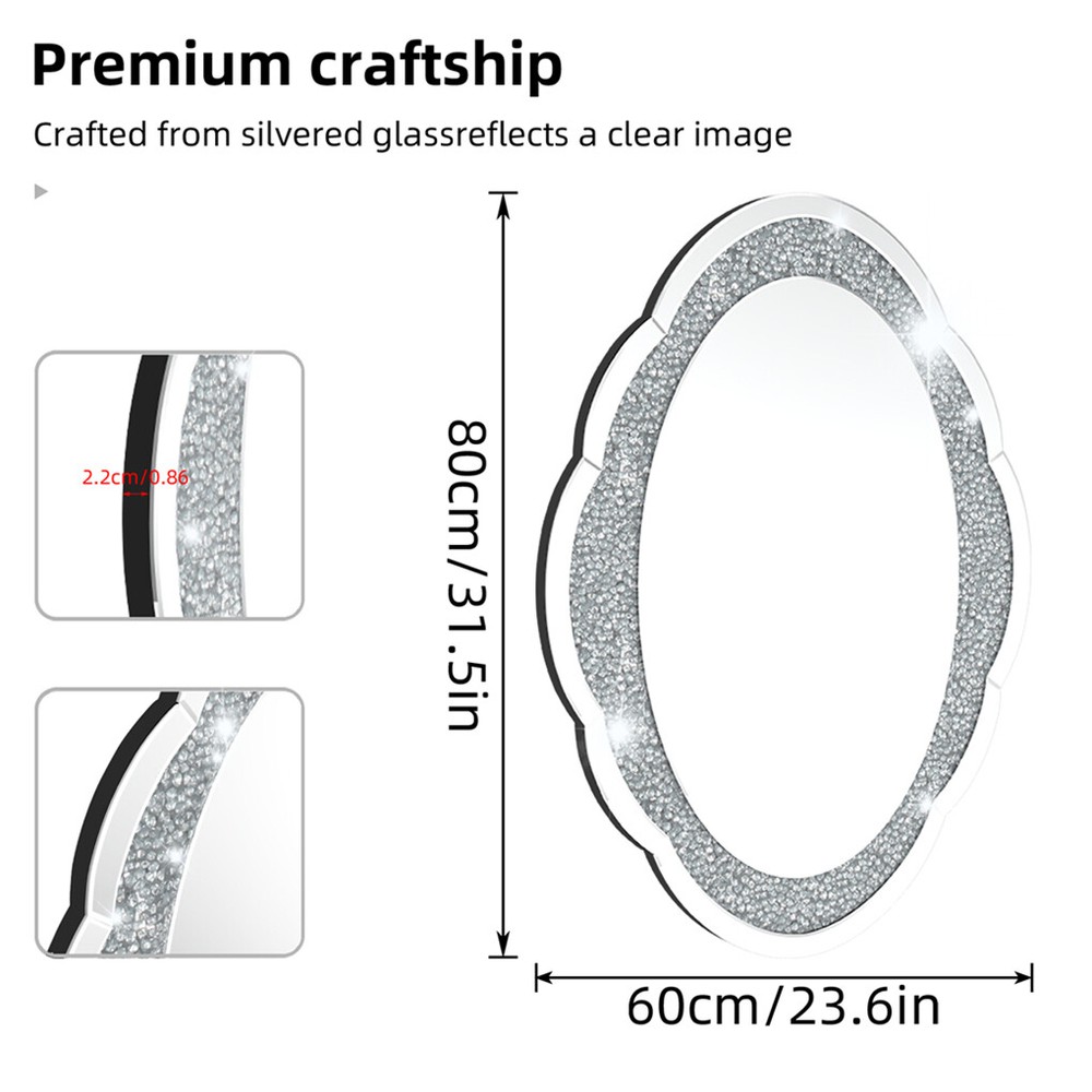 Cloud-shape Crystal Crushed Diamonds Wall Decor Mirror Bathroom Vanity Mirror
