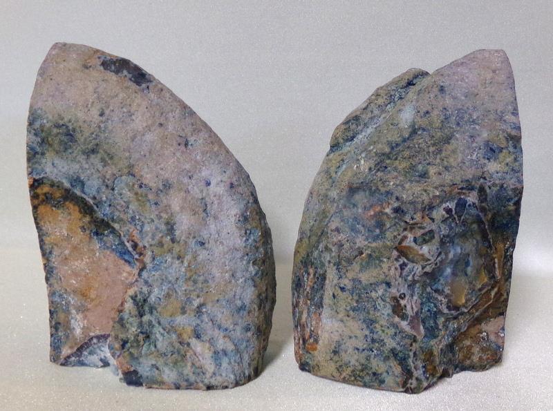 Blue Crystal Geode Bookends