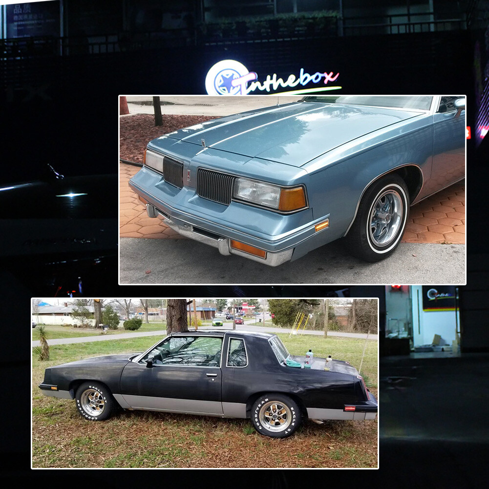 4X LED Side Marker Lights Clear Lens Front Rear For 81-88 Oldsmobile Cutlass 442