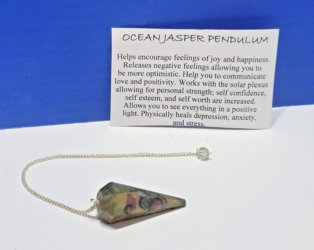 Vintage Ocean Jasper Pendulum for Dowsing