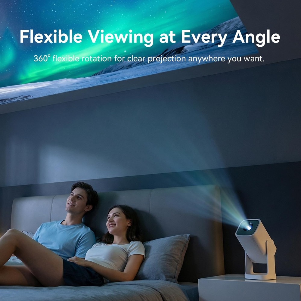 Wanbo Cube 1 Smart Projector with WiFi and Bluetooth, Android TV OS, Google Voic