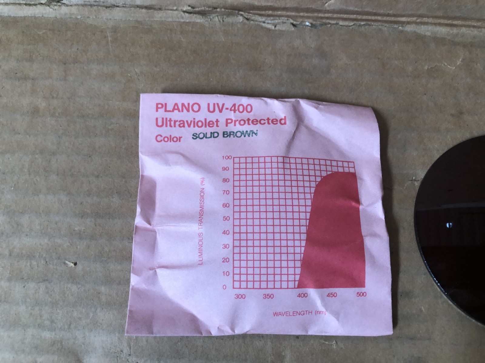 Sunglasses Lenses UV400 Plano Base Ultraviolet Protected Solid Brown