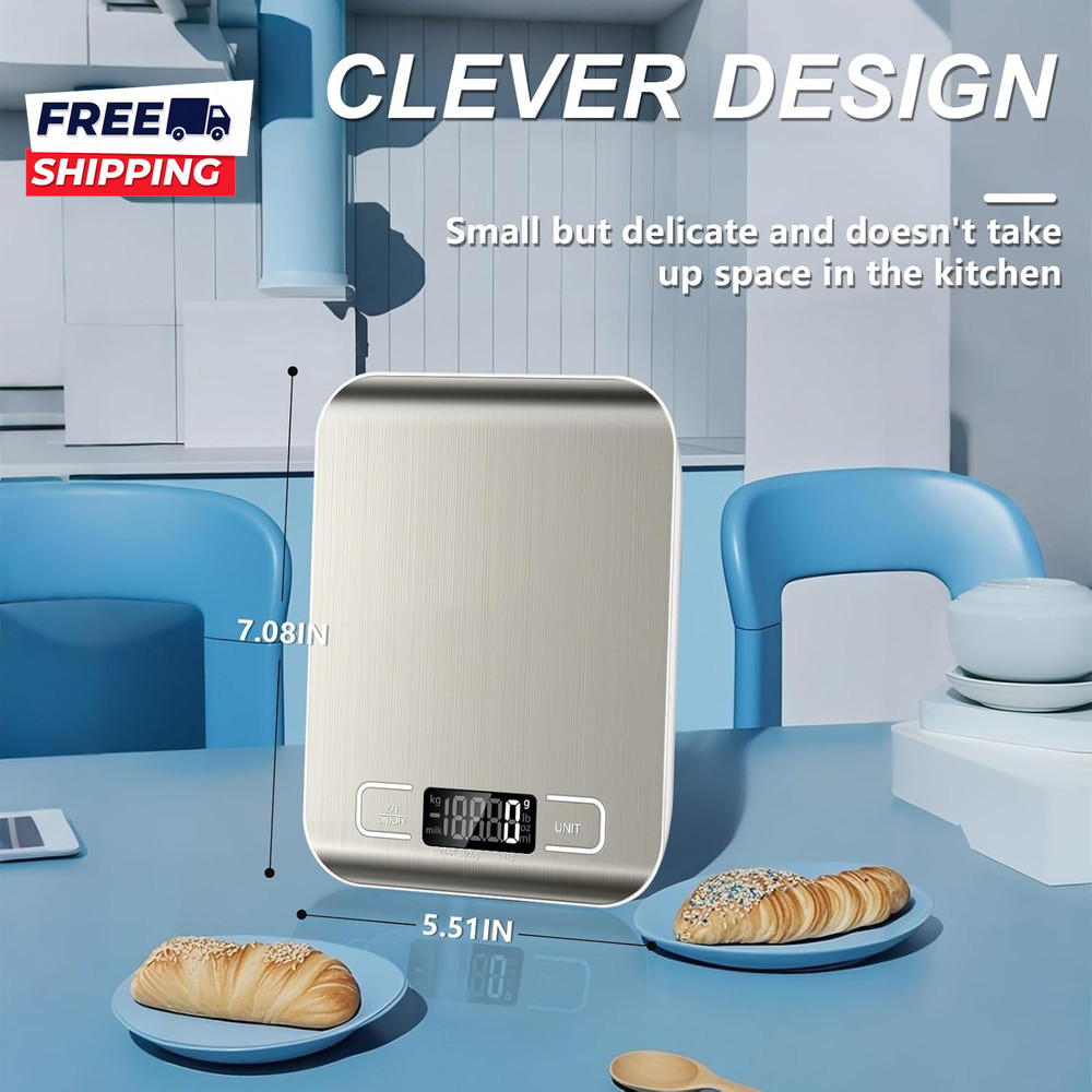 Food Scale 11Lb Kitchen Scale with 6 Units Tare Function & LCD Display