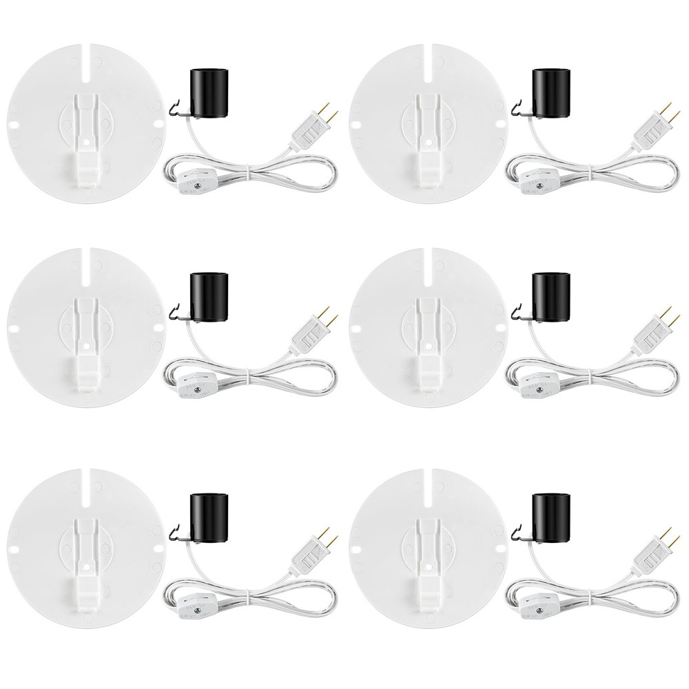 6 Set Blow Mold Light Kit Replacement, E27 E26 Single Light Cord Kit with Switch