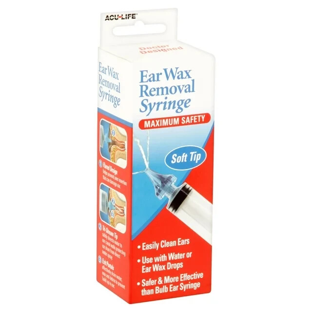 ACULIFE Ear Wax Removal Syringe 20 ml Syringe Tri Stream Soft Tip