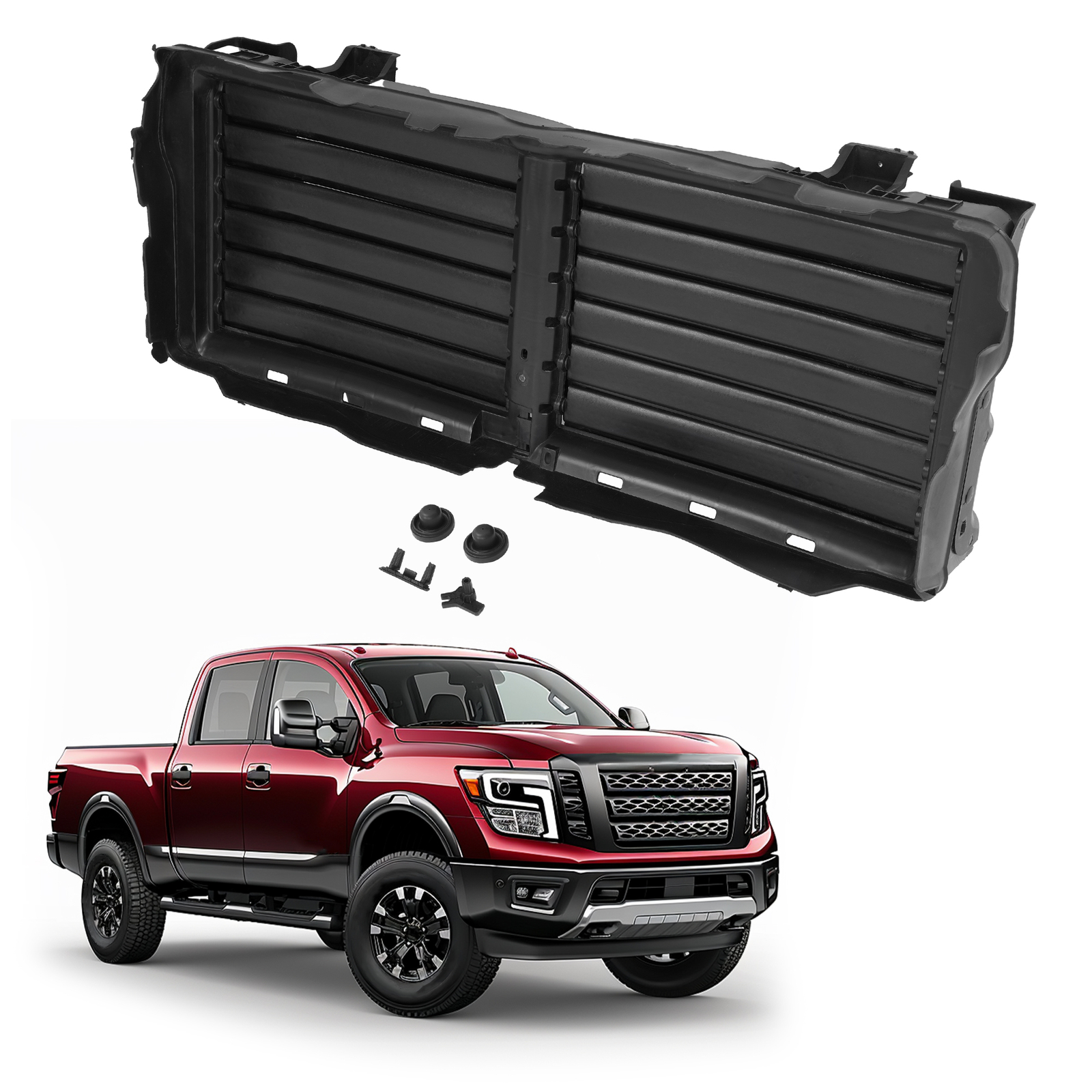 For 2016-2020 Nissan Titan/Titan XD Active Grille Shutter Assembly W/O Motor