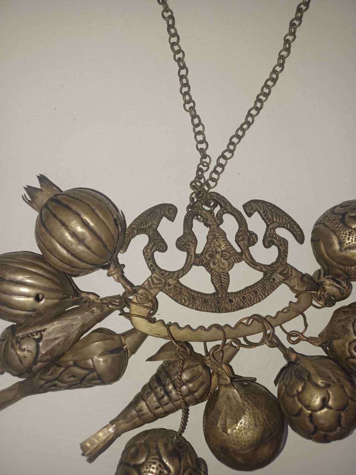 Brazilian Penca de Balangandan Silver on Brass 10 Charms Brazil