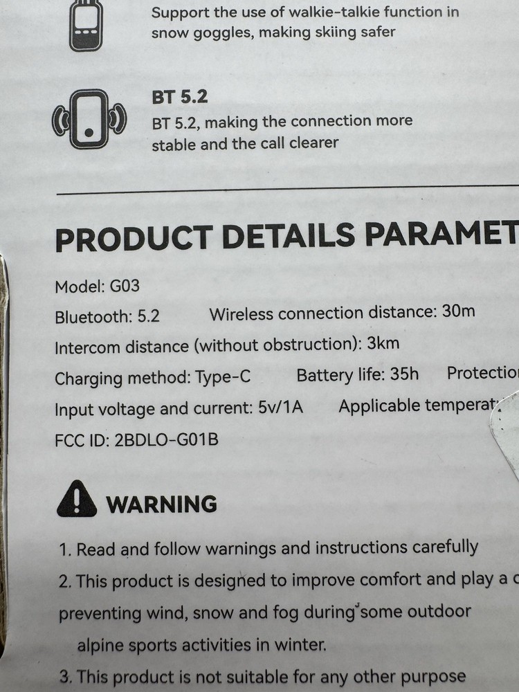 Smart Wireless Intercom Audio Ski Goggles W/ BT, AMOLED Screen, ANC- SKIWARRIOR