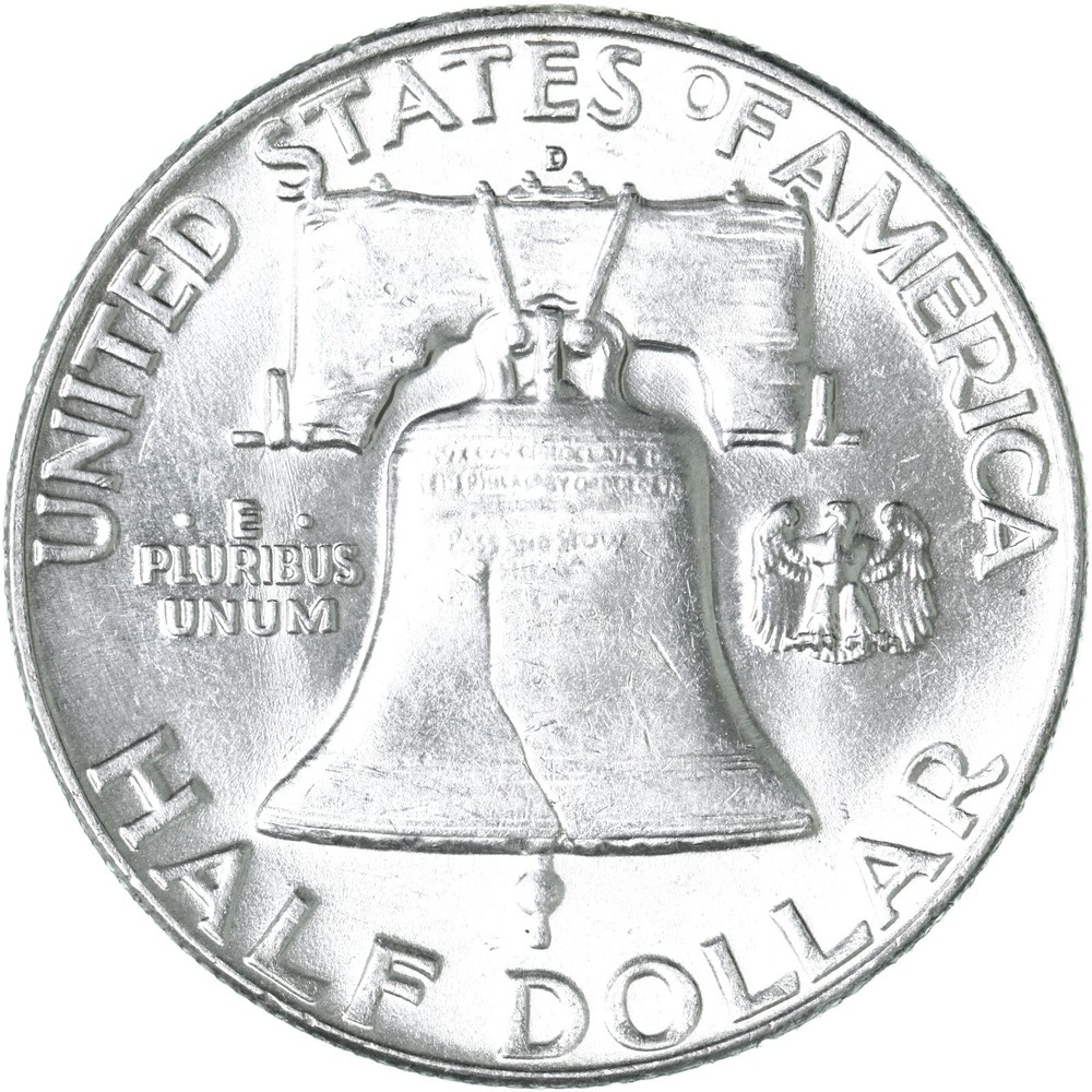 1960 D Franklin Half Dollar About Uncirculated 90% Silver