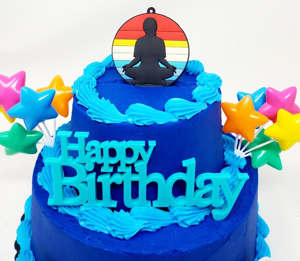 YOGA Themed Birthday Cake Topper Set