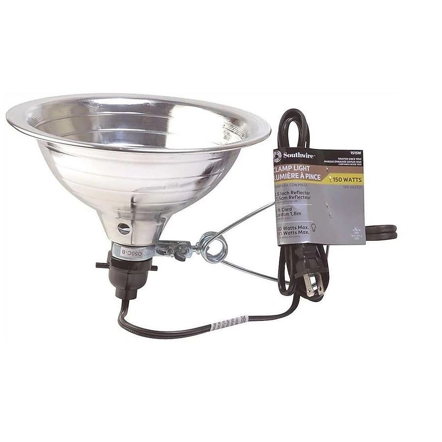 Silver Work Light Clamp 150 Watts With Long Cord