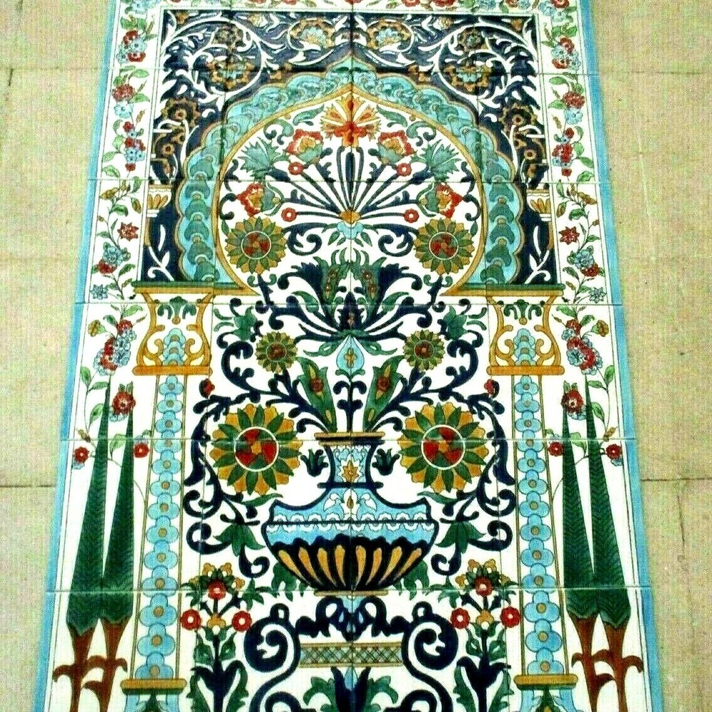 24" x 36" Hand painted Ceramic tile art panel Mosaic wall mural Backsplash