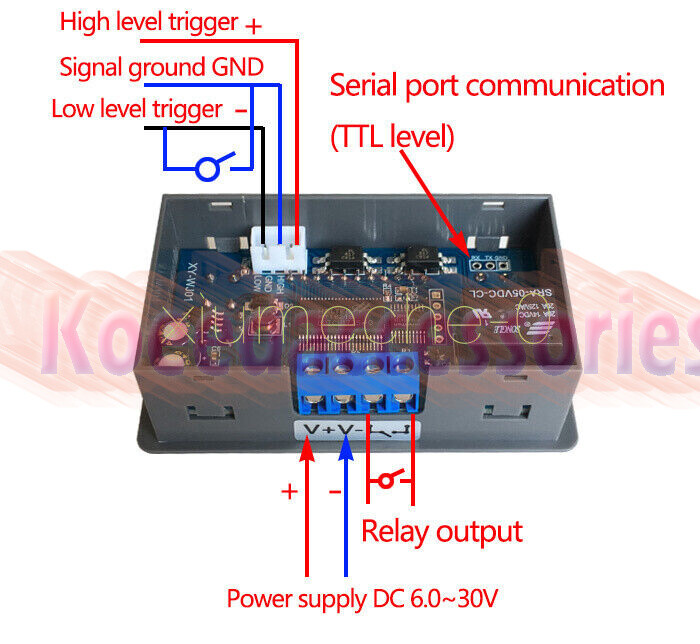 XY-WJ01 Digital LCD Display Cycle Timing Circuit Switch 1CH Delay Relay Module.