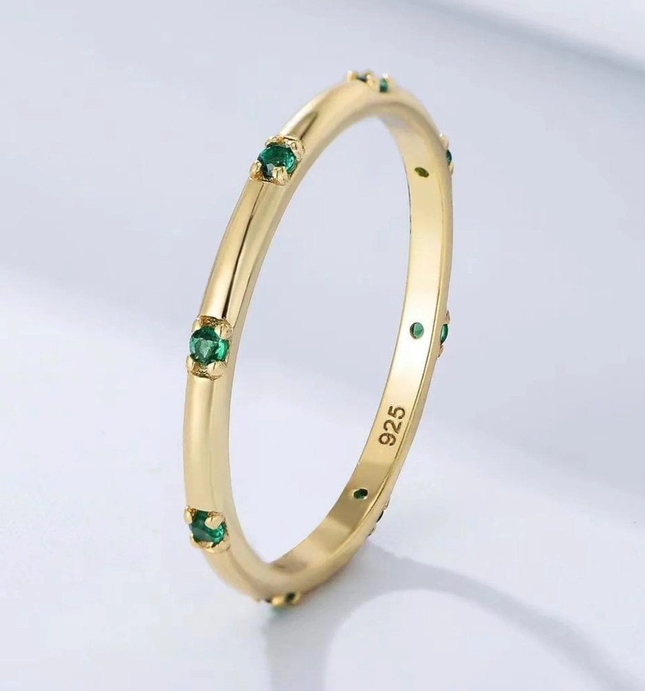 Green Emerald Eternity Ring