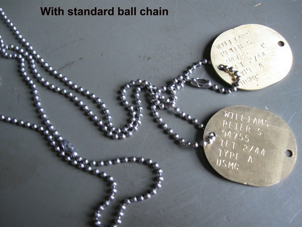 M1943 Brass World war 2 Navy and marine dog tag reproductions