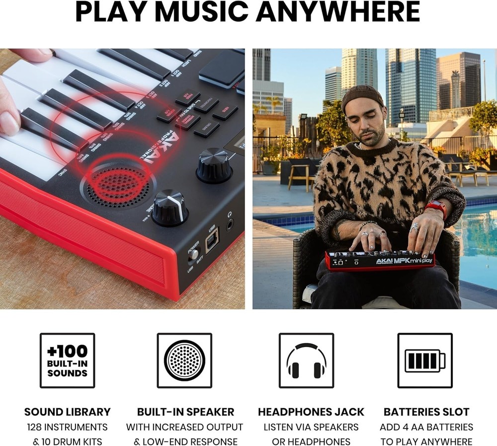 MPK Mini Play MK3 - Comprehensive MIDI Controller with Built-in Speaker & Sounds