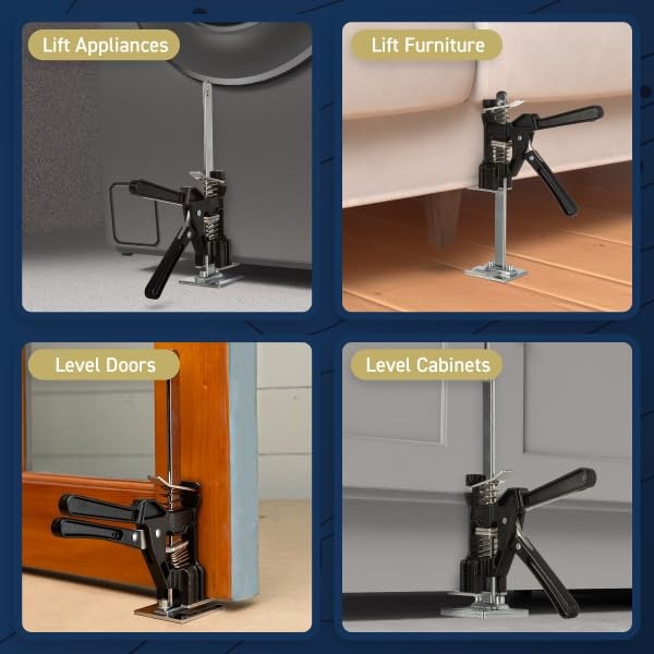Hand Lifting Jack Tool - Labor Saving Arm Jacks for Installing 1 - Pack Black