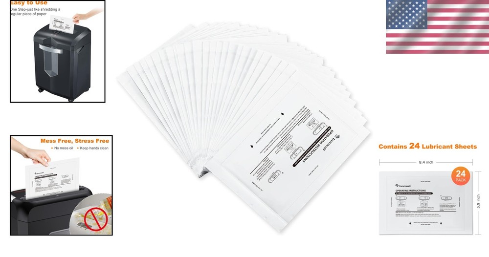 Professional Shredder Maintenance: 24-Pack Lubricant Sheets for All Models