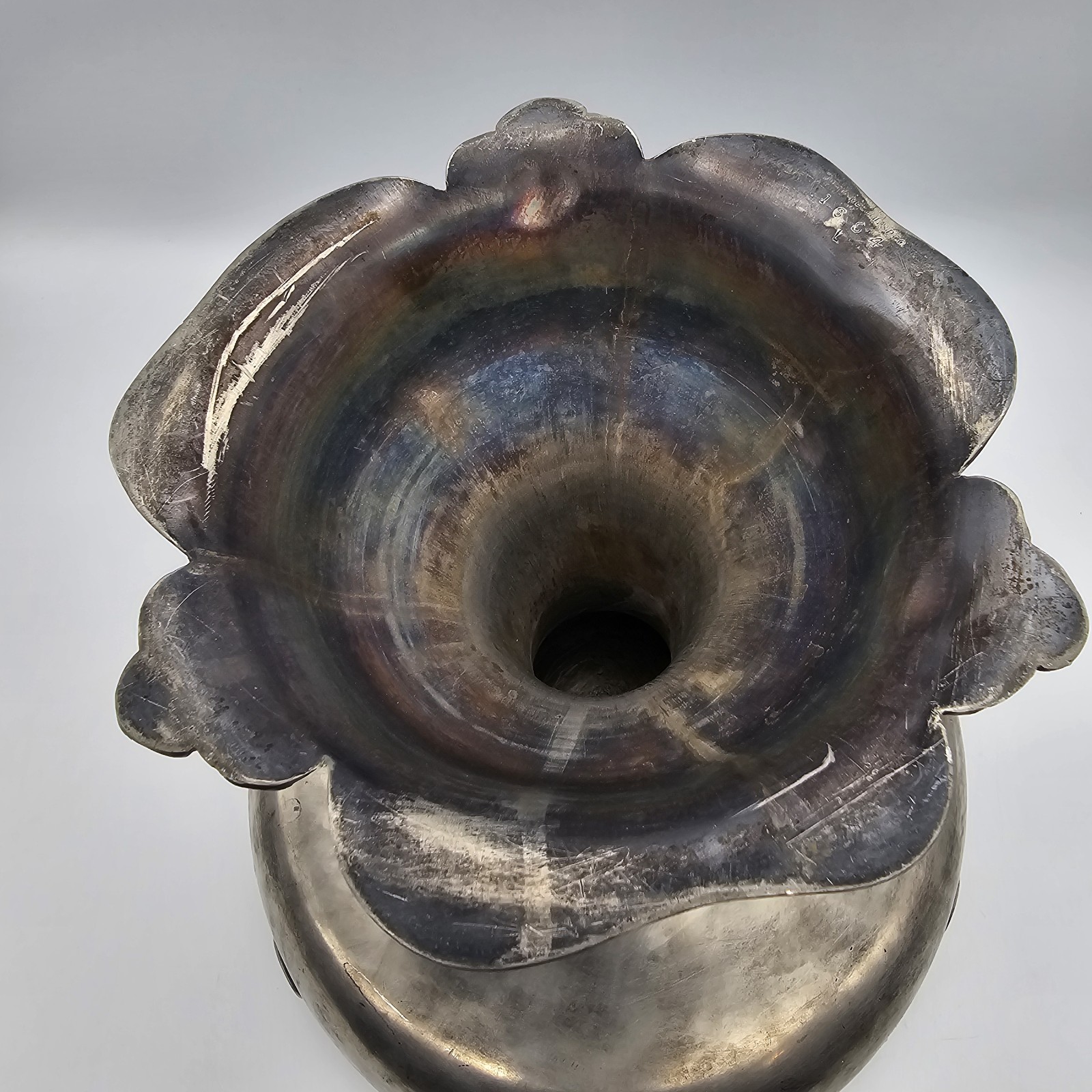 20th Century Art Nouveau Silverplate Pedestal Compote With Floral Relief