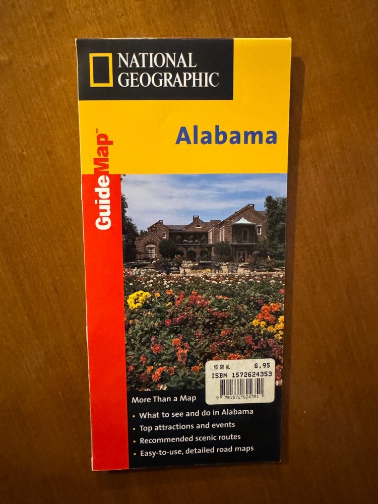 NATIONAL GEOGRAPHIC - ALABAMA GUIDE MAP - EXCELLENT CONDITION